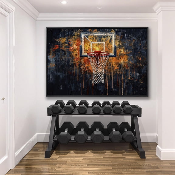 Basketball Abstract Wall Art, Vibrant Sports Poster Teenager Room Athletic Theme Poster, Ready To Hang UNFRAMED Poster, Wall Art for Decor, Present, 8x12