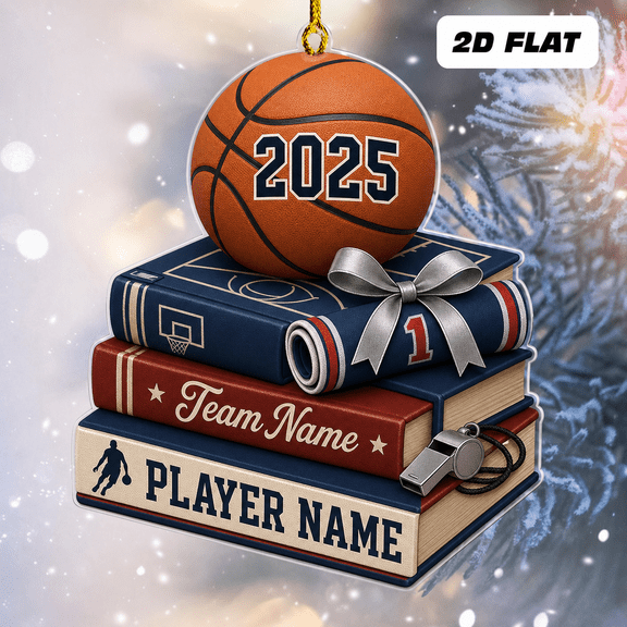 Basketball Acrylic Ornament Personalized 2025 Athlete Gift for Player Team Keepsake