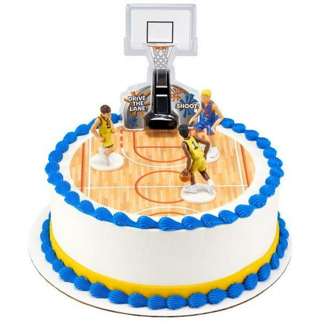 Basketball All Net DecoSet with Round Edible Cake Topper Image Background