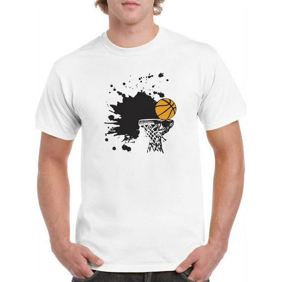 Basketball And Hoop T-Shirt Men -SPIdeals Designs, Male Large