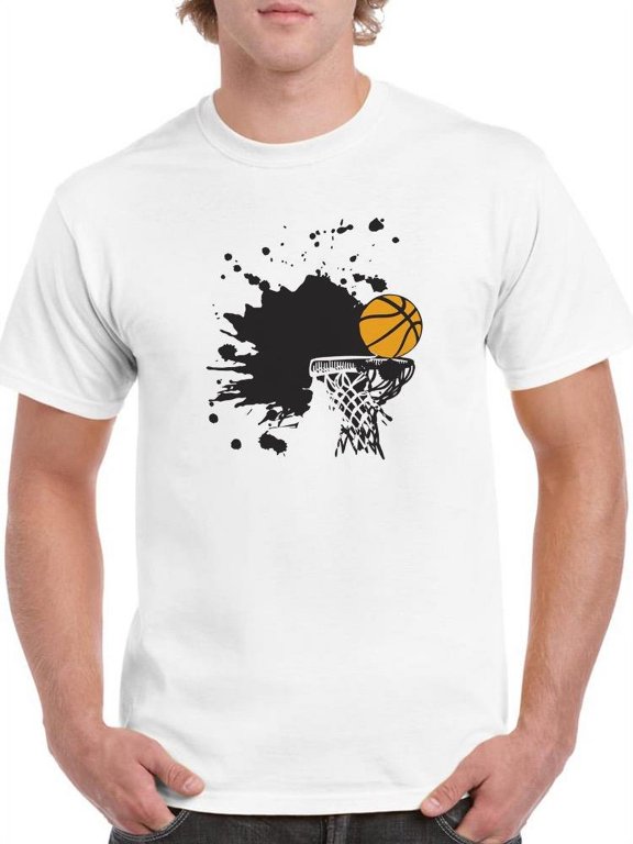 Basketball And Hoop T-Shirt Men -SPIdeals Designs, Male Large
