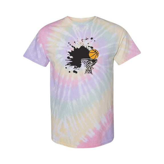 Basketball And Hoop Tie Dye Spiral Men -SPIdeals Designs, Male x-Large