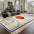 thumbnail image 1 of Basketball Area Rug 5x7ft, Machine Washable, Non-Slip Bottom, Foldable & Easy to Store, Easy-Care Sports Carpet for Living Room Bedroom Kids Room, 1 of 8