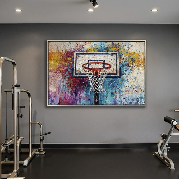 Basketball Art Abstract Sports Print, Boys Room Decor Poster Decor For Living Room Bedroom, Unframed Poster Size 12x18