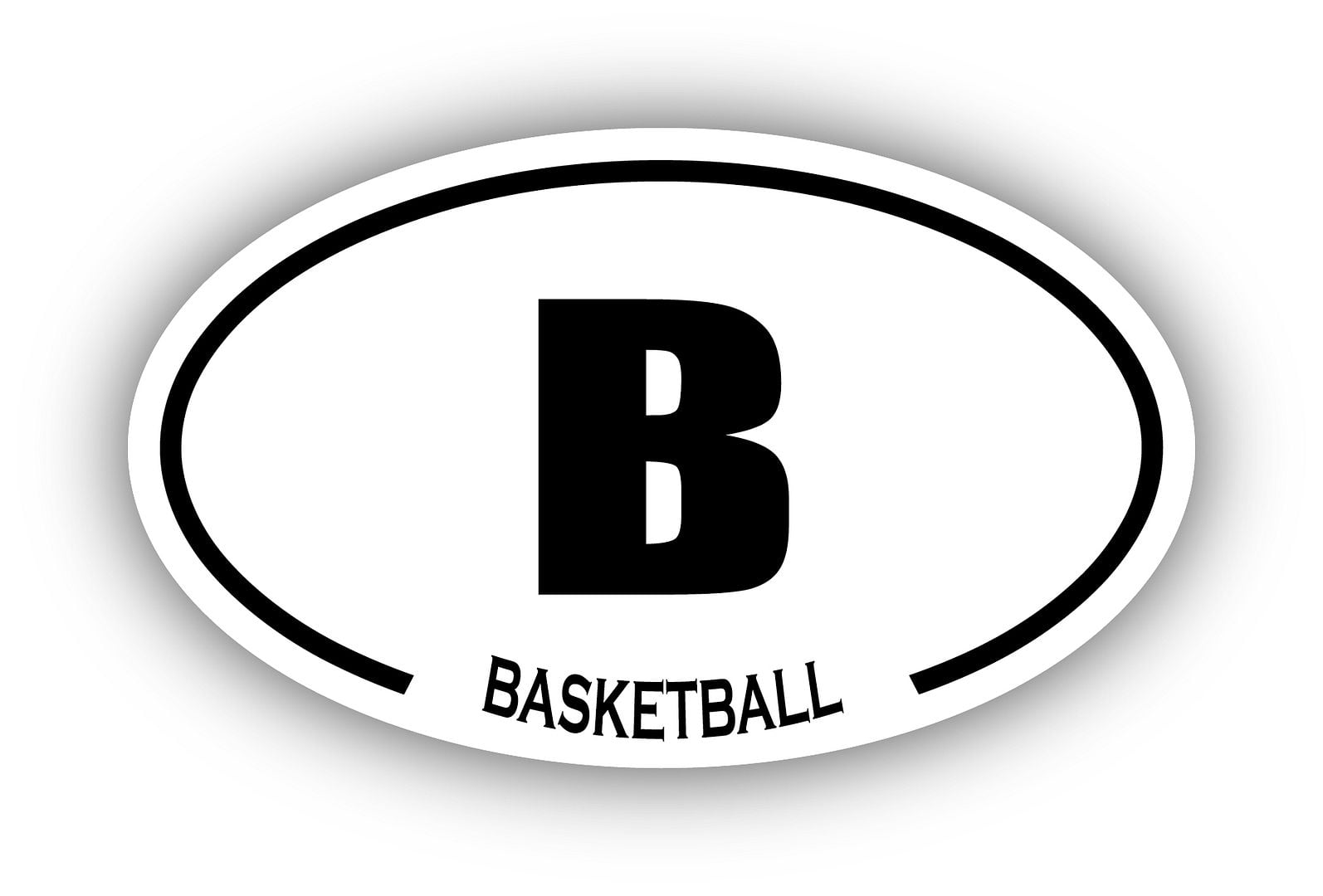 Basketball B Oval Bumper Sticker 3M Vinyl Decal 3 in x 5 in - Walmart.com