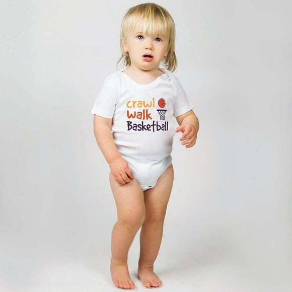 Basketball Baby & Infant One Piece | Crawl Walk Basketball | Bodysuit Small | ChalkTalk SPORTS