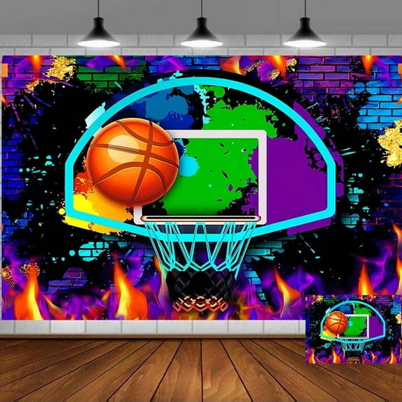 Basketball Backdrop Banner Party Supplies Poster Movie Theme Background for Photography Kids Birthday Decorations