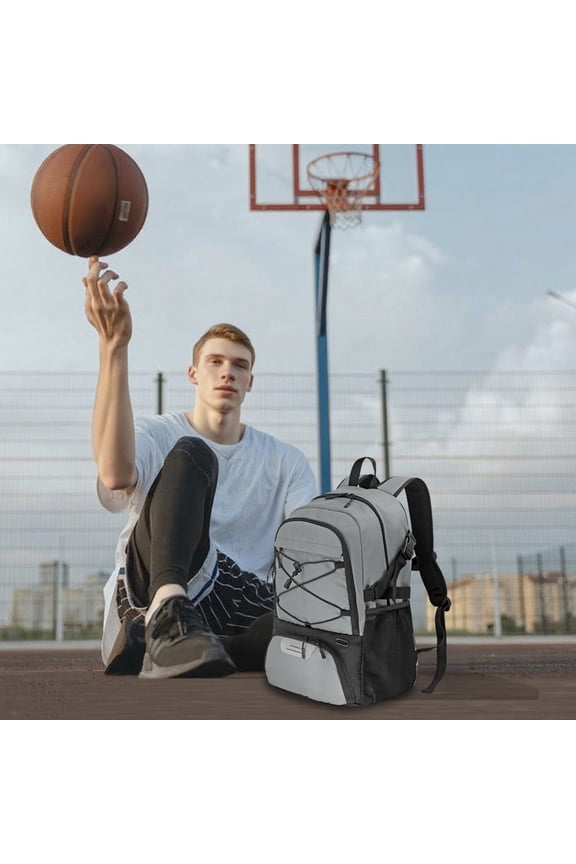 Basketball Backpack, Large Capacity Travel Backpack with Shoe Compartment, Multi-Zone Storage for Sports Equipment, Laptop, and Daily Essentials