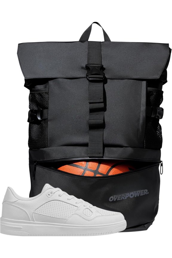 Basketball Backpack Large - with Shoe & Laptop Compartment - Versatile Bag for Basketball, Soccer, Volleyball, Football and Travel - Men & Women - Black