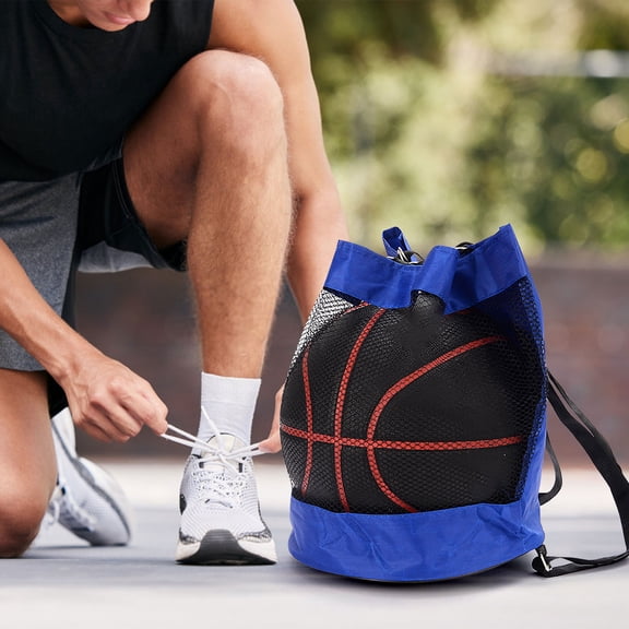 Basketball Backpack School Bag, Large Mesh Equipment Bag, Soccer Ball Bag with Adjustable Shoulder Strap, Oxfords Cloth mesh sports bag, Sports Singles Ball Bag Drawstring Mesh Backpack