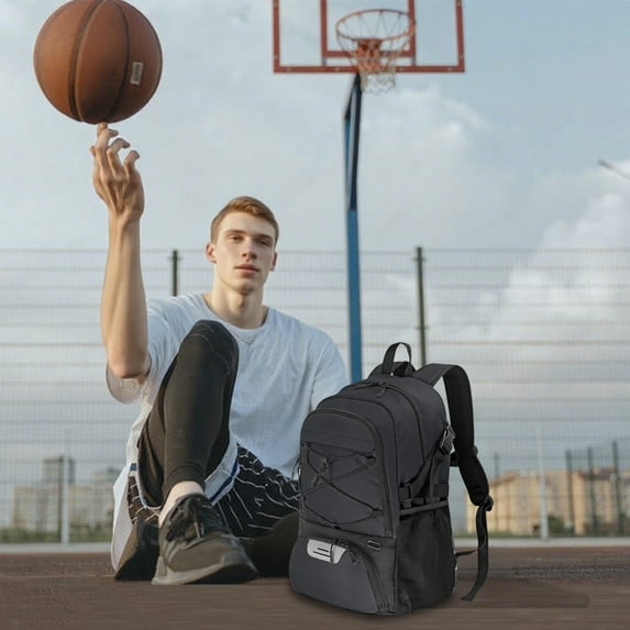 Basketball Backpack with Shoe Compartment, 32L Large Capacity Student Backpack, Waterproof Oxford Fabric Sports Bag for School, Gym, Travel, Outdoor Activities