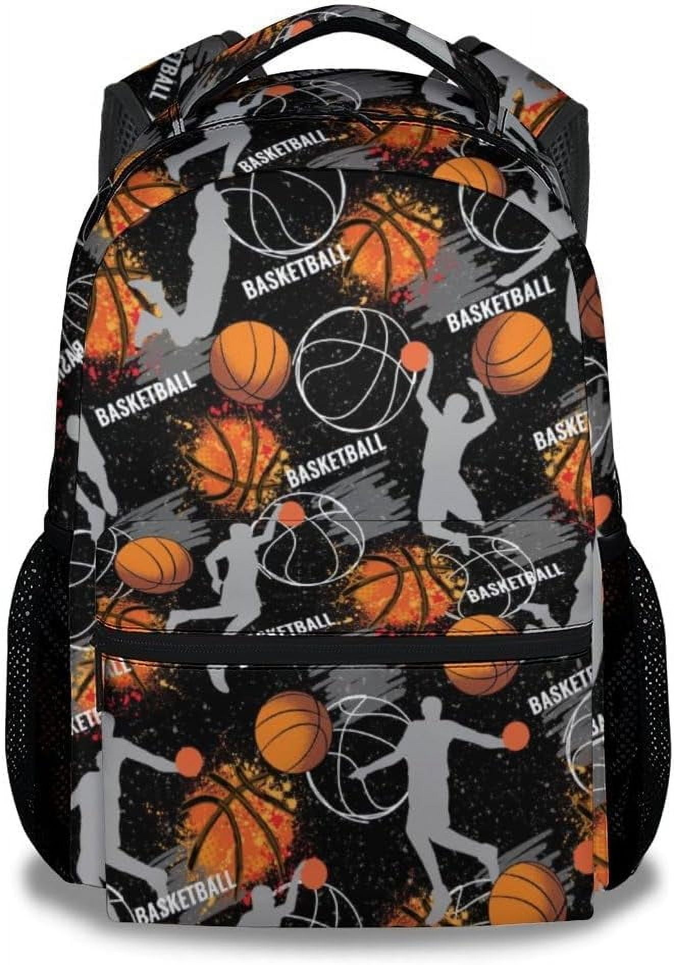 School Backpack for Kids Basketball Boys Girls Backpack for Teens Elementary 17 Cool Sport Daypack for Basketball Lovers Black Large Capacity Bookbag Back to School Gifts Walmart