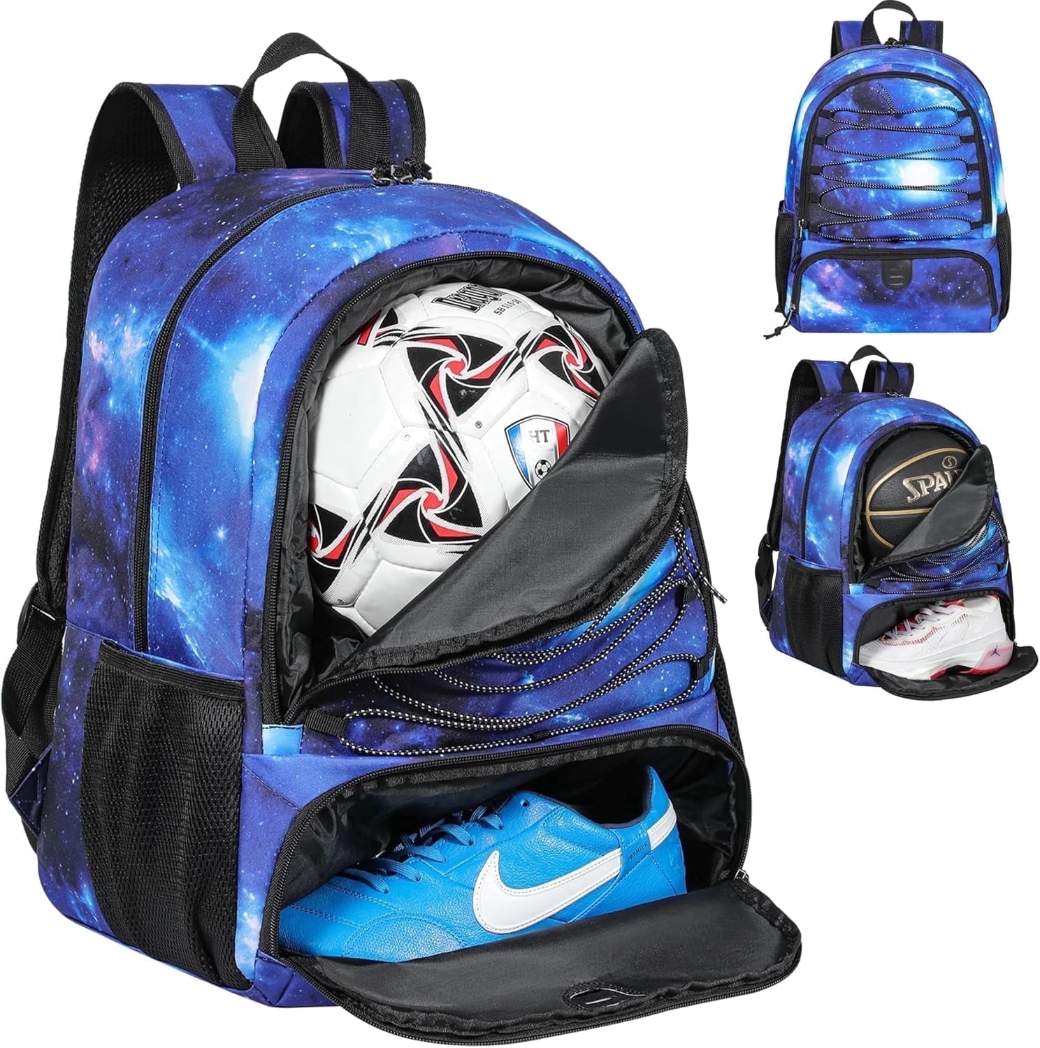 Basketball Bag Backpack for Men Women with Ball & Shoes Compartment 30L Capacity Lightweight Breathable Soccer Ball Bag Backpack Fit Volleyball Football Sports Travel School Gym