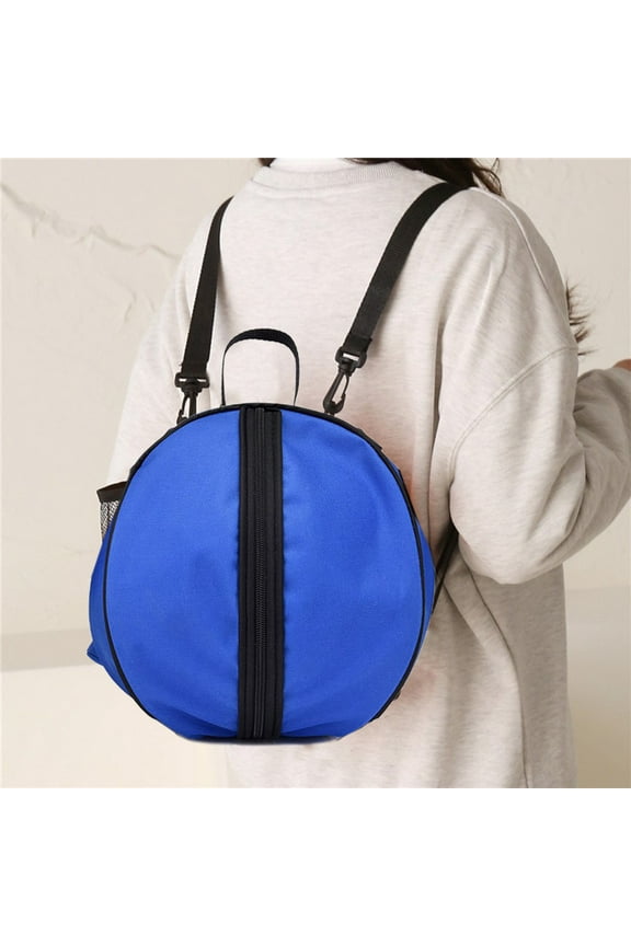 Basketball Bag Backpack | Multifunctional Sports Shoulder Bag | Adjustable Straps | Holds Size 7 Ball | Mesh Side Pockets | Rainproof Wear-Resistant Cloth | 25x25cm | Outdoors Gym Training