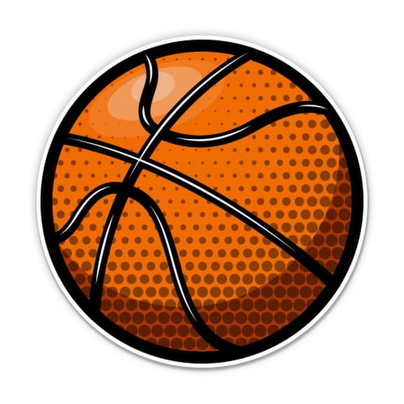Basketball Ball - 3" Vinyl Sticker - For Car Laptop Water Bottle Phone - Waterproof Decal