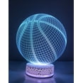 thumbnail image 1 of Basketball Ball 3D Night Light Multi Color Changing Illusion Lamp for Children Kids Girls Boys Sport Fan Gift Christmas Birthday Best Gifts, 1 of 6