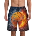 thumbnail image 1 of Basketball Ball Pattern Men'S Beach Pants Quick Dry Short Swim Trunks With With Pockets And Mesh Lining Swimwear Beach Bathing Shorts 3x-Large, 1 of 1