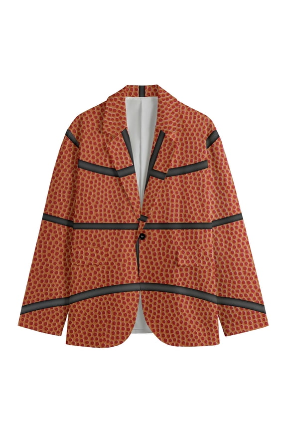 Basketball Ball Print Men'S Blazer, Sports Fun Novelty Blazer. Gifts For Basketball Players