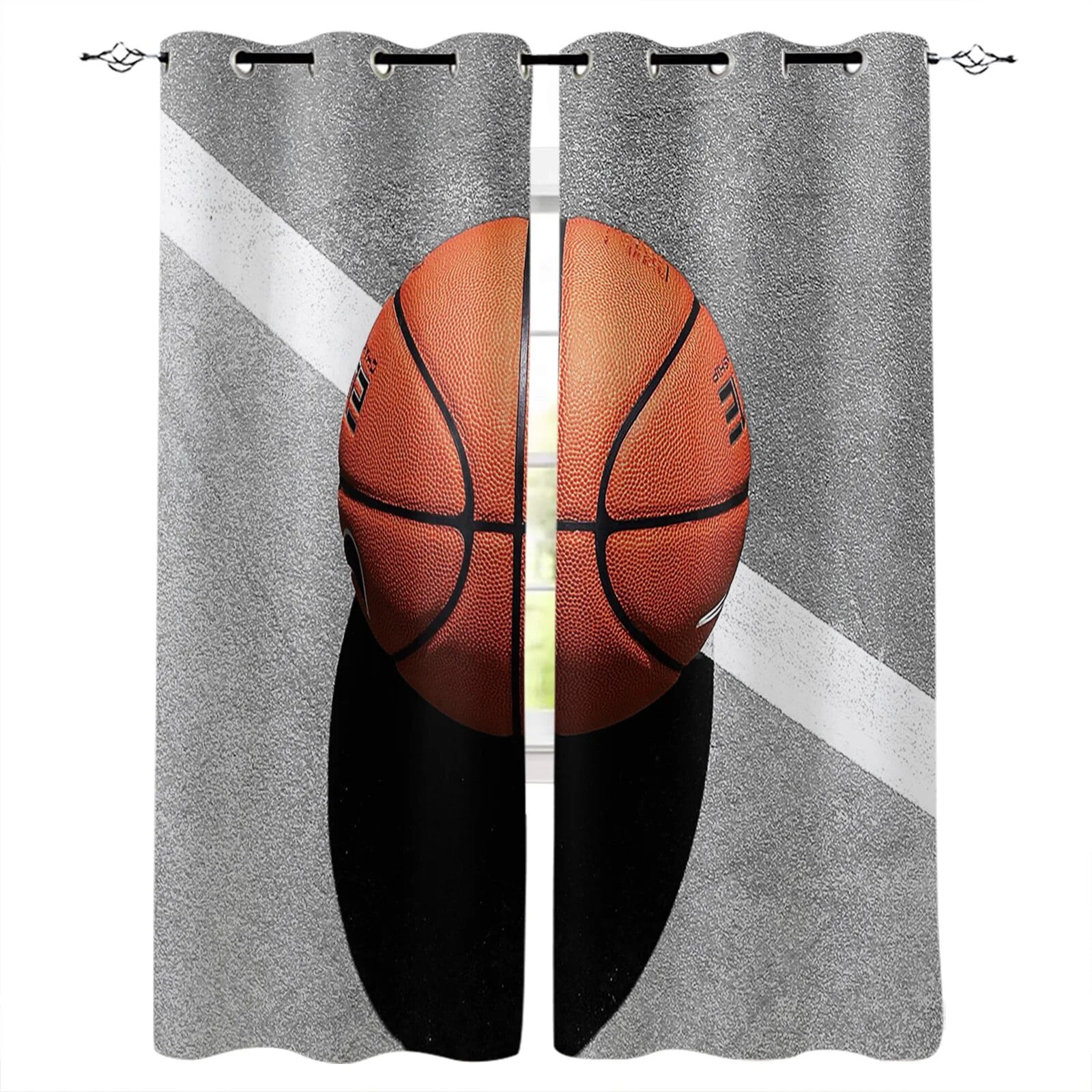 Basketball Ball Retro Stripe Living Room Bathroom Indoor Decor Kids 