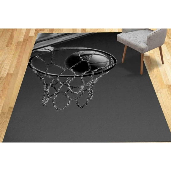 Basketball Ball Rugs, Gym Rug, Door Mat Rug, Motivation Rug, Gift For The Home Rug, Non Slip Rug, Basketball Hoop Poster Rugs, Black Rugs, 1.7'x2.3' - 50x70 cm