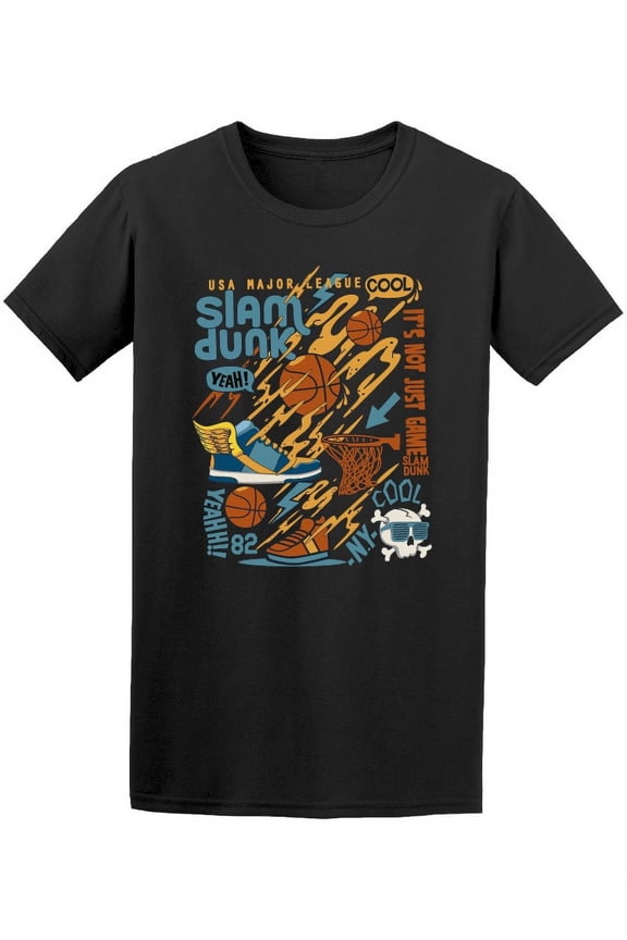 Basketball Ball Slam Dunk T-Shirt Men -Image by Shutterstock, Male Large