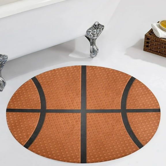 Basketball Ball Texture Round Carpet Circle Rug Outdoor Patio Area Rug Washable Large Area Rugs Hallway Room Decor Fitness Mats
