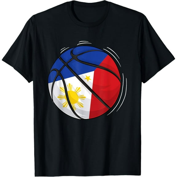 Basketball Ball With The Flag Of Philippines Funny Creative Graphic T-Shirt