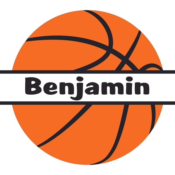 Basketball Balls Team Sports Customized Wall Decal - Custom Vinyl Wall Art - Personalized Name - Baby Girls Boys Kids Bedroom Wall Decal Room Decor Wall Stickers Decoration Size (30x30 inch)