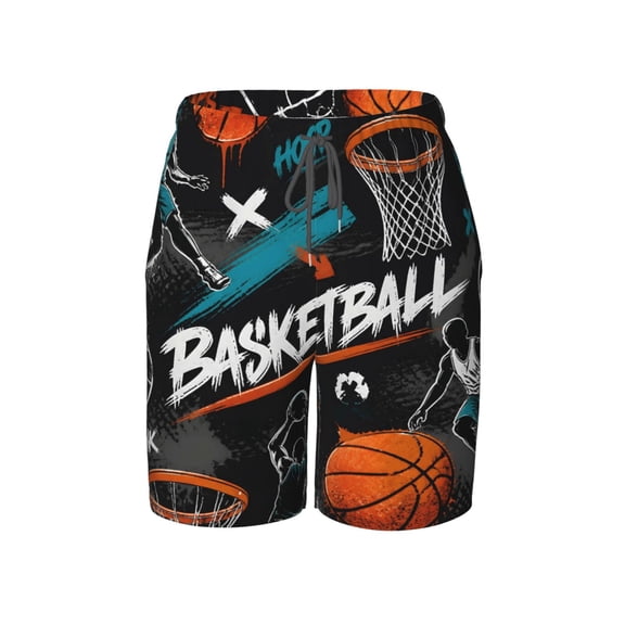 Basketball Beach Pants Lightweight Teen Shorts with Mesh Lining and Drawstring