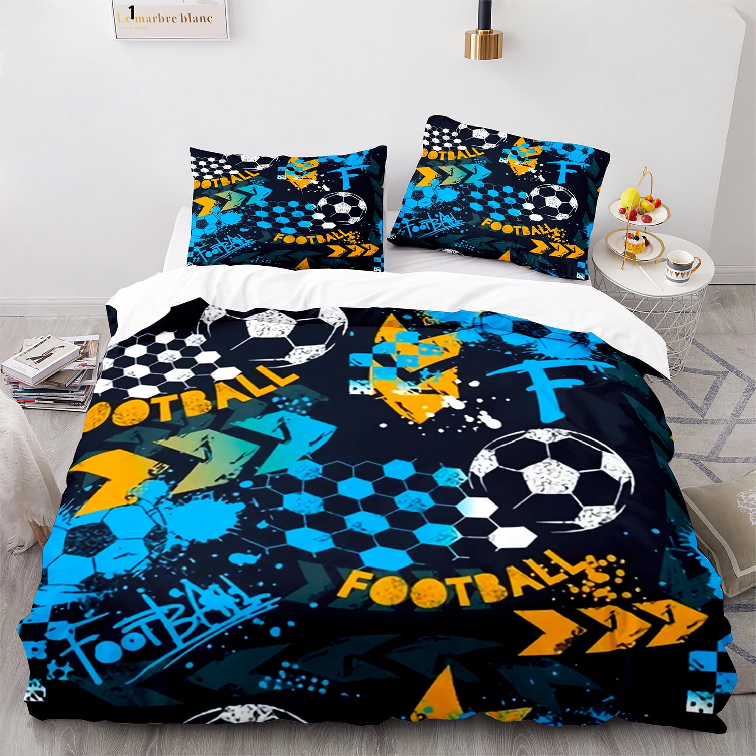 Basketball Bedding Set Full Size, Sports Basketball Bedding Boys Comforter Sets for Bedroom