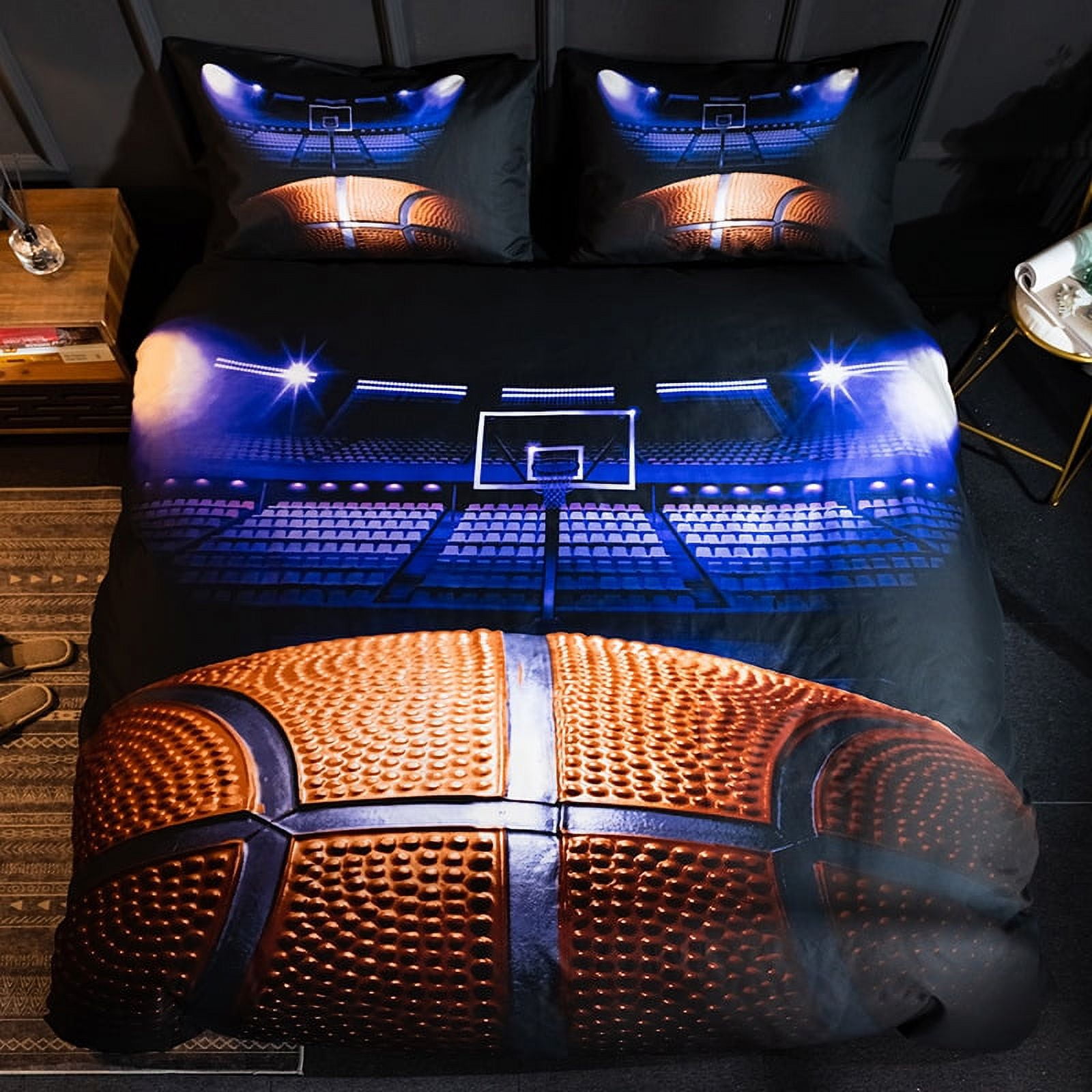 Basketball Bedding Set for Teen Boys, Sports Theme Comforter Sets
