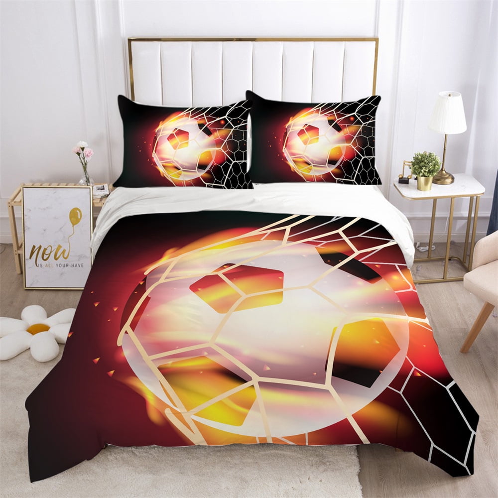 Basketball Bedding Sets Queen Size Sports Duvet Cover for Kids Teen,3D Basketball Printing Ball