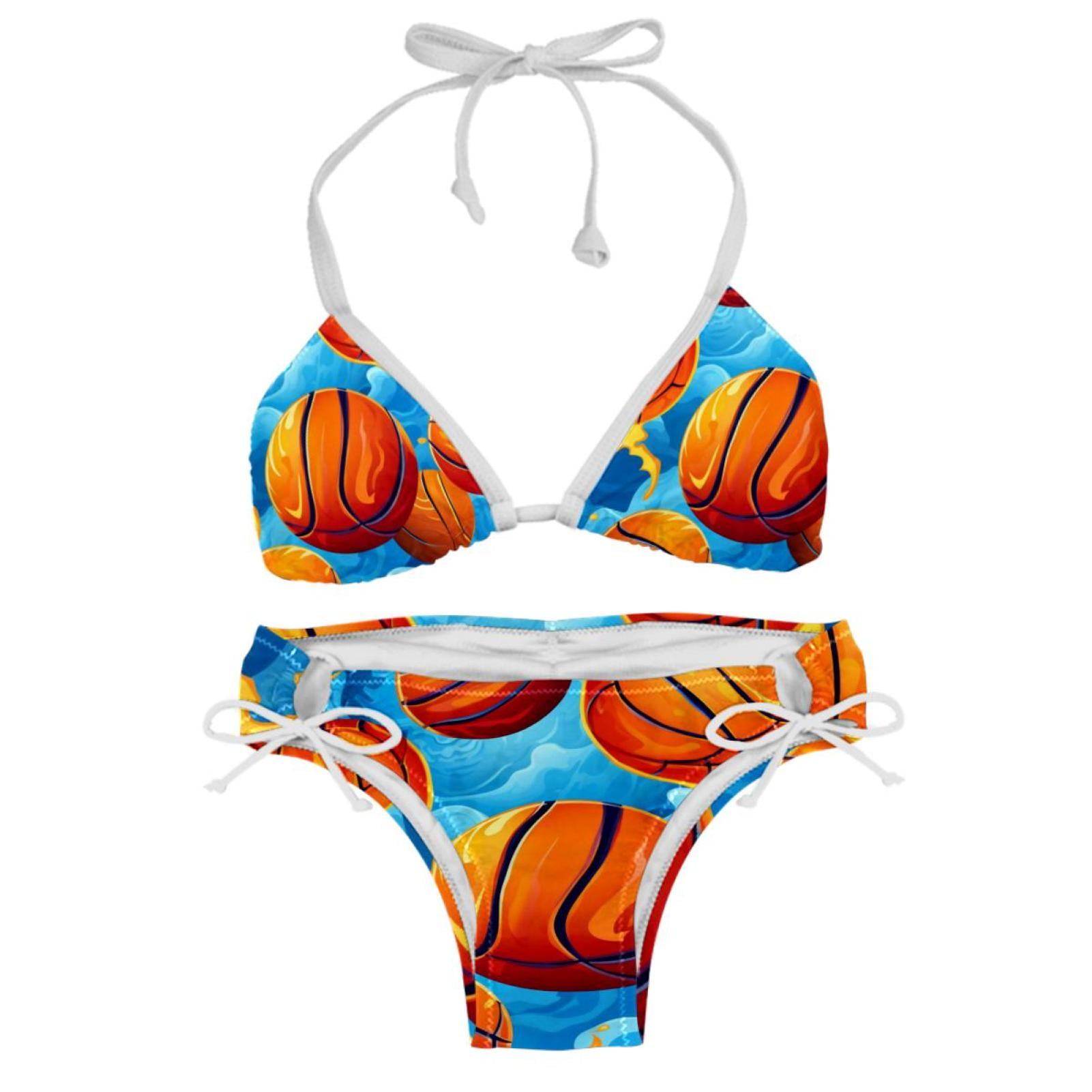 Basketball Bikini Set with Detachable Sponge & Adjustable Strap, Two ...