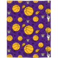 thumbnail image 1 of Basketball Blanket 40"x50" Purple Fleece Blanket Fuzzy Plush Throw Blankets Basketball Lover Gifts for Boys, 1 of 6