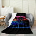 thumbnail image 1 of Basketball Blanket 40x50 Inch 3D Sports Throw Blankets for Boys Teens Kids Men Tie Dye Fire and Ice Sherpa Blanket Player Sport Game Warm Soft Lightweight Red Blue Fuzzy Blanket, Black, 1 of 5