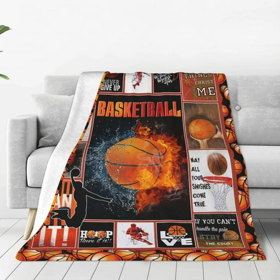 Basketball Blanket Basketball Decor Inspirationals Throw Blanket Gifts For Girls Boys Basketball Lover Winter Bed Super Warm Soft Plush Lightweight Fleece Flannel Blanket For Kids Teens Adults 60"X50"