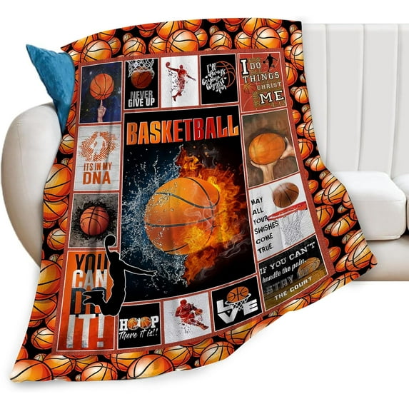 Basketball Blanket Basketball Decor Inspirationals Throw Blanket Gifts For Girls Boys Basketball Lover Winter Bed Super Warm Soft Plush Lightweight Fleece Flannel Blanket For Kids Teens Adults 50"X40"