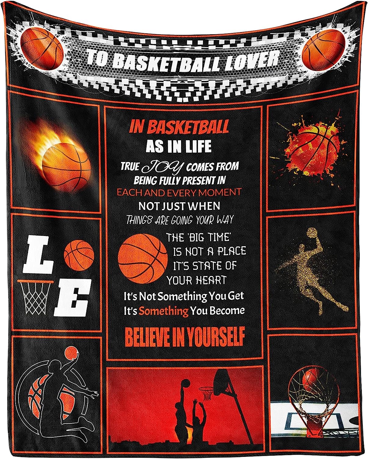 Basketball Blanket Gifts, 60"x80" Sports Throw Blanket for Boys Girls