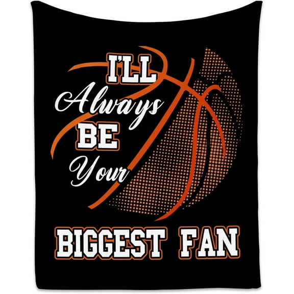 Basketball Blanket Gifts - Lightweight, Soft & Plush Flannel Blanket for Boys Girls - 30"x40" Small Kids Blanket for Couch, Sofa - Black Sports Blanket for Basketball Players
