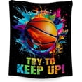 thumbnail image 1 of Basketball Blanket for Girls, Basketball Gifts for Boys Adults Sport Lovers, Kids Throw Blankets for Team Player Couch Sofa Home Decor (Colorful, 40x50 Inch), 1 of 6