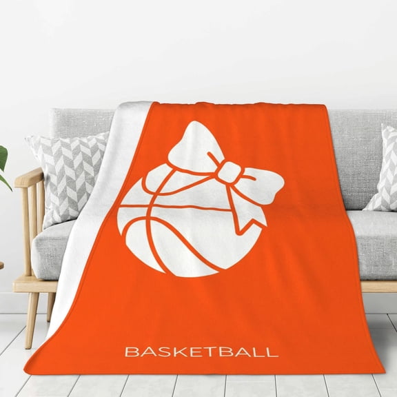 Basketball Blanket, Softball Sports Throw Blanket, Halloween Decor Gift for Team 50x40