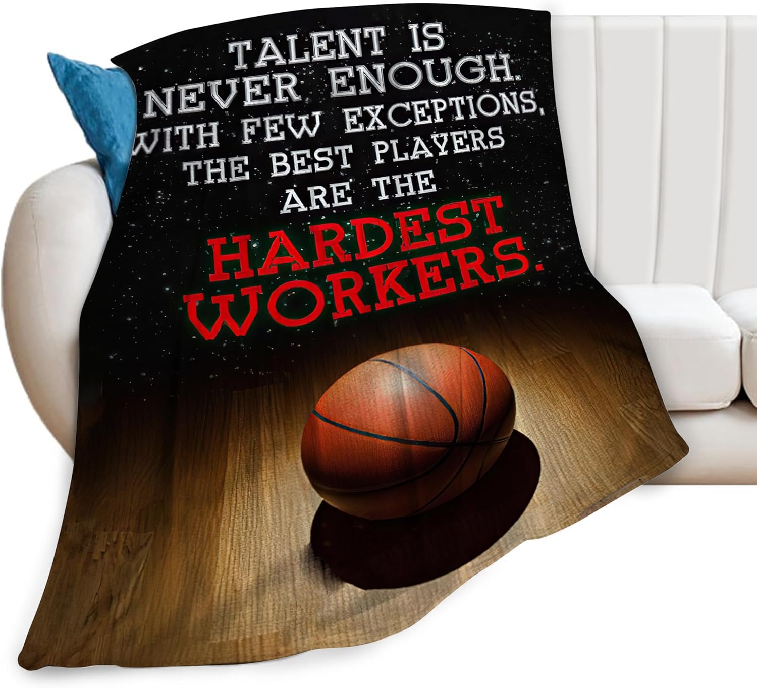 Basketball Blanket Sports Ball Blanket for Women men Fans Cool Space Plush Flannel Fleece Throws Warm Fuzzy Cozy Lightweight Shooting Blankets for Sofa Bed Gifts for Users Men Women 80"x60"
