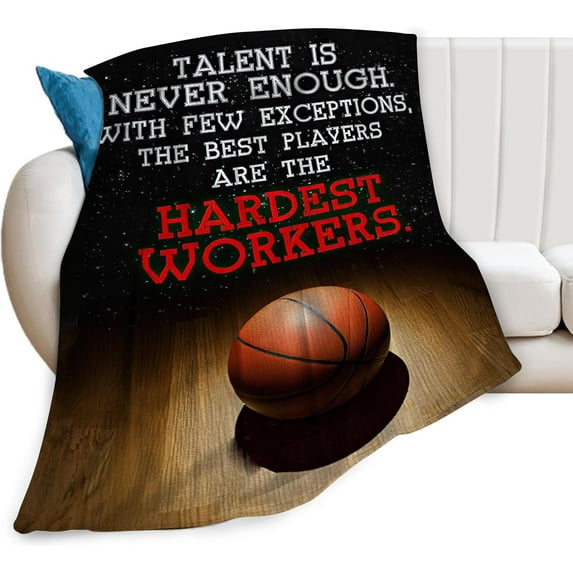 Basketball Blanket Sports Ball Throw Blanket for Girls Boys Fans Cool Space Plush Flannel Fleece Throws Warm Fuzzy Cozy Lightweight Shooting Blankets for Sofa Bed Gifts for Kids Men Women 60"x50"