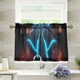 thumbnail image 1 of Basketball with Blue Light Half Window Tier Curtains 36 Inch Blackout Thermal Insulating Kitchen Linen Tier Curtains for Kitchen, Bathroom, Cafe Home Decor, 1 of 7