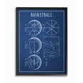 thumbnail image 1 of Basketball Blueprint Vintage Sports Design XXL Framed Giclee Texturized Art by Daphne Polselli, 1 of 8