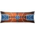 thumbnail image 1 of Basketball Body Pillow Cover Basketball Court Sports Playground Pattern Floor Game Field Long Pillow Case Protector with Zipper Decorative Pillowcase Soft Large Pillow Cases Covers for Bed,20"x54", 1 of 6
