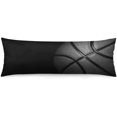 thumbnail image 1 of Basketball Body Pillow Cover Black and Gray Basketball Long Pillowcase with Zipper Decorative Rectangle Cushion Covers Sports Theme Soft Large Bedding Pillow Cases for Couch,Sofa,Bedroom20 x54, 1 of 5