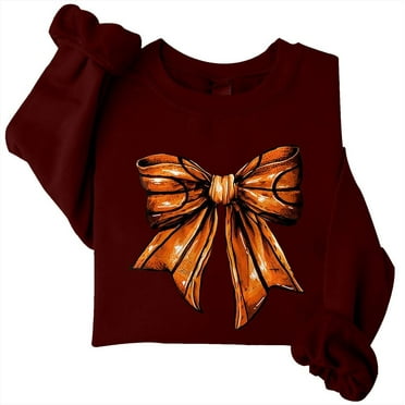 Basketball Bow Sweatshirt Basketball Mom Sweatshirt Basketball Sweatshirt