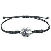 SEMIMAY Basketball Bracelet Adjustable Basketball Charm Alloy Bracelet Boys Girls Youth Gift Hand Woven Rope Basketball Sports Bracelet Team Player Party Popular Necklaces for Bride