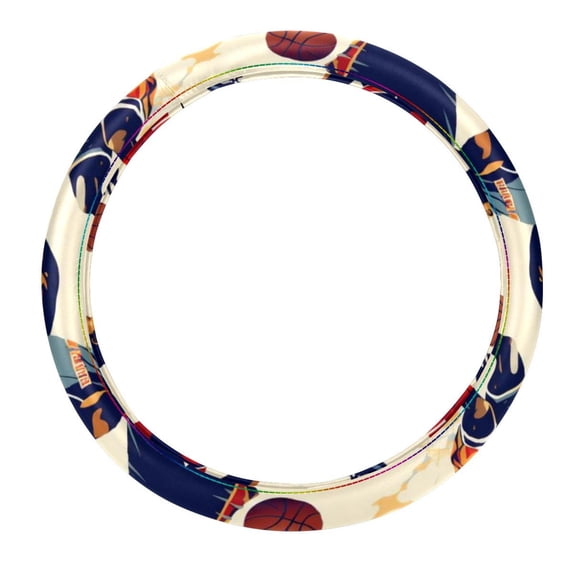 Basketball Car Wheel Covers, Steering Wheel Covers, Car Wheel Cover 14.5 Inch Printing PVC Leather Auto Accessories